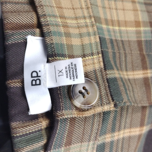 BP Everyday Plaid High Rise Pants In Brown Claire Plaid Size 1X = 18  (16W) NWT - Picture 8 of 12